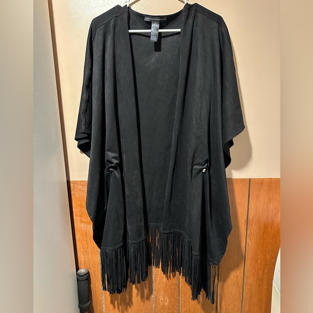 Women’s Faux Suede Kimono with Fringe